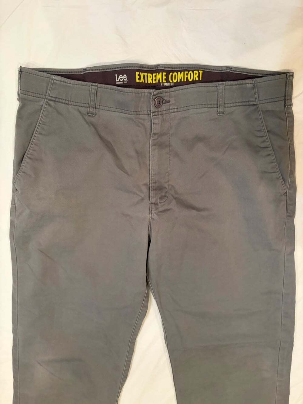 Lee Extreme Comfort Pants Men's 40x34 Grey Straight Fit - Picture 3 of 9